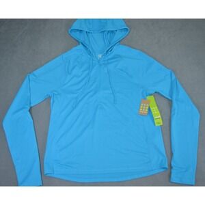 Title Nine Sunbuster Womens M Blue Hoodie Long Sleeve Full Zip Thumbholes